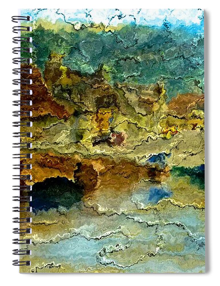 Abstract English Village Spiral Notebook featuring the digital art English Village by Bob Shimer
