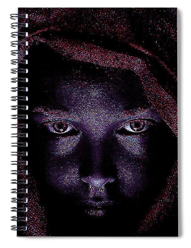 Enigma Spiral Notebook featuring the mixed media Enigma by Alex Mir
