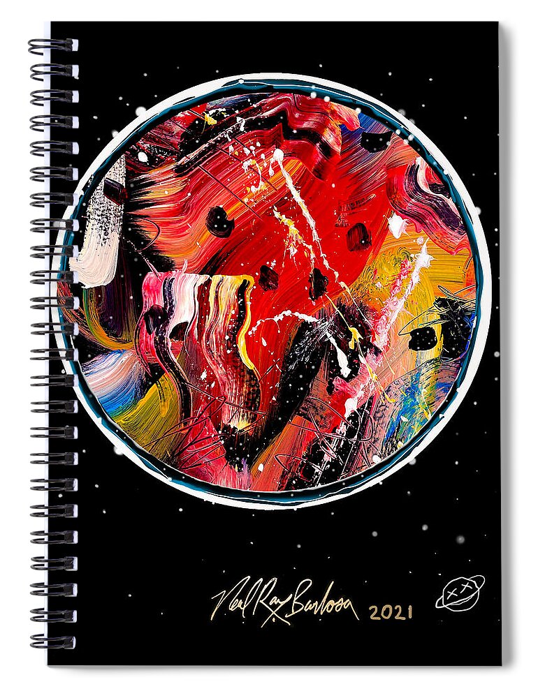 Planet Spiral Notebook featuring the painting Enter Galltron Two by Neal Barbosa