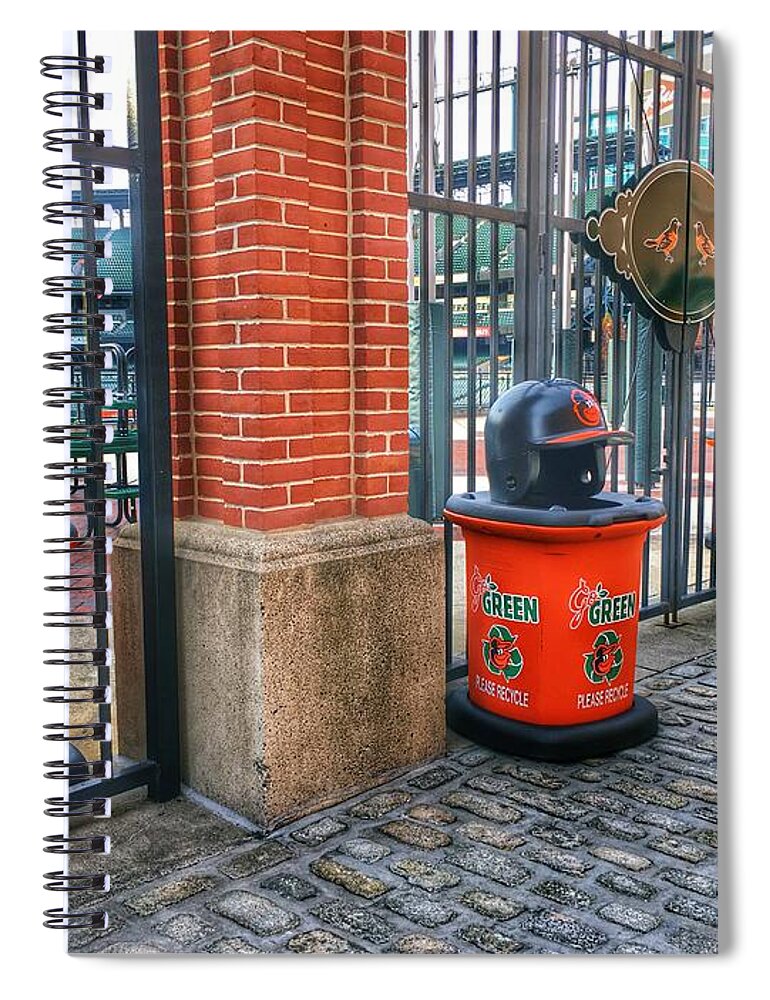 Oriole Park Spiral Notebook featuring the photograph Entrance of Oriole Park at Camden Yards, Baltimore MD by Marianna Mills