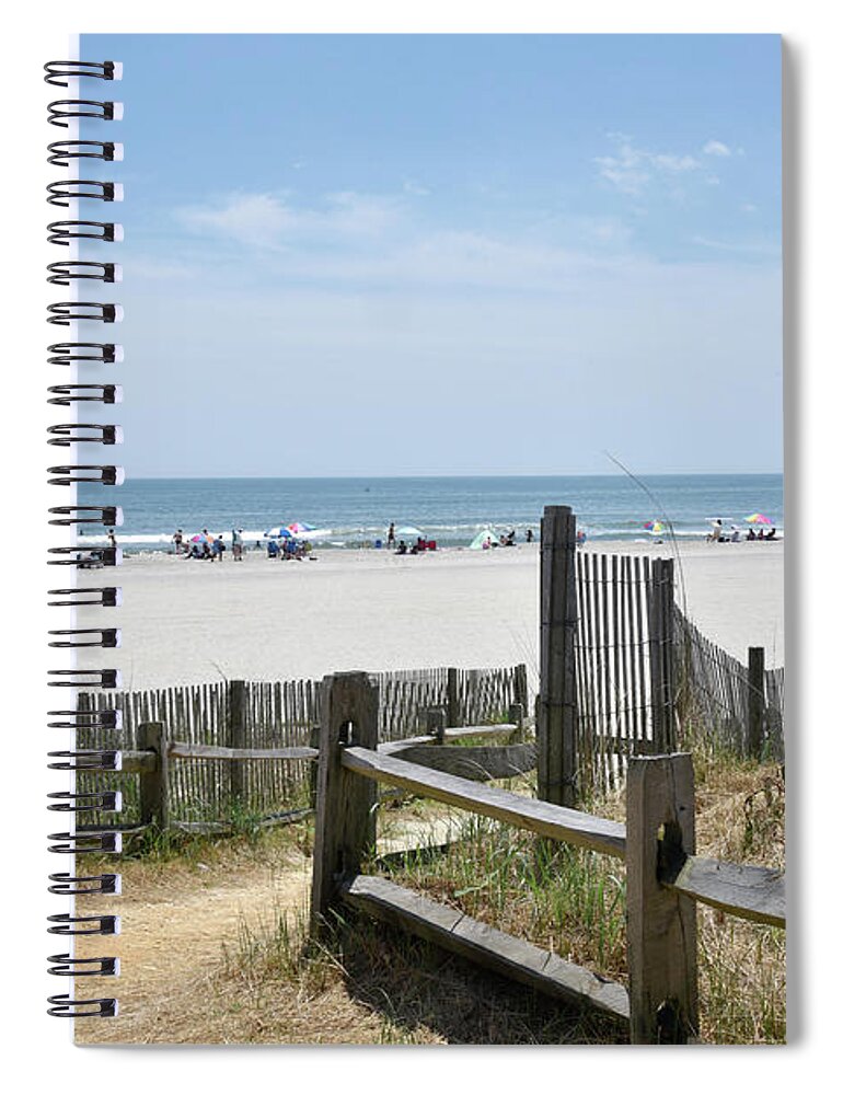 Beach Spiral Notebook featuring the photograph Entrance to the Beach in Atlantic City New Jersey by Mark Stout