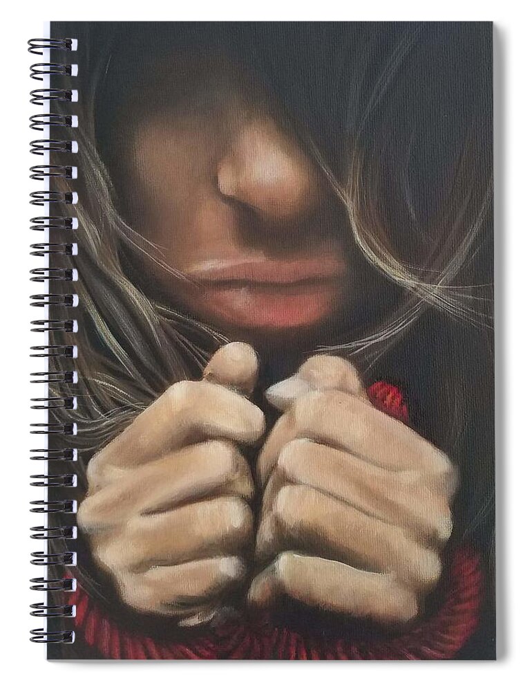  Spiral Notebook featuring the painting Entrapment by Caroline Philp