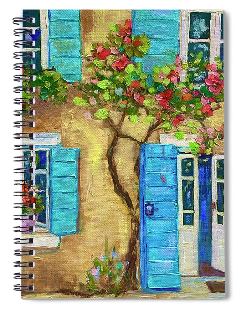French Door Spiral Notebook featuring the painting Entrez Vous by Patsy Walton