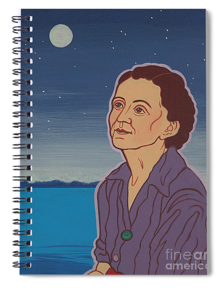 Environmental Prophet Rachel Carson Spiral Notebook featuring the painting Environmental Prophet Rachel Carson -after the artist Hiroshige by William Hart McNichols