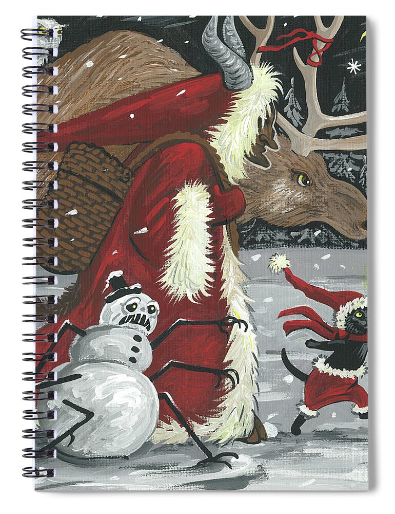 Print Spiral Notebook featuring the painting Epic Christmas by Margaryta Yermolayeva