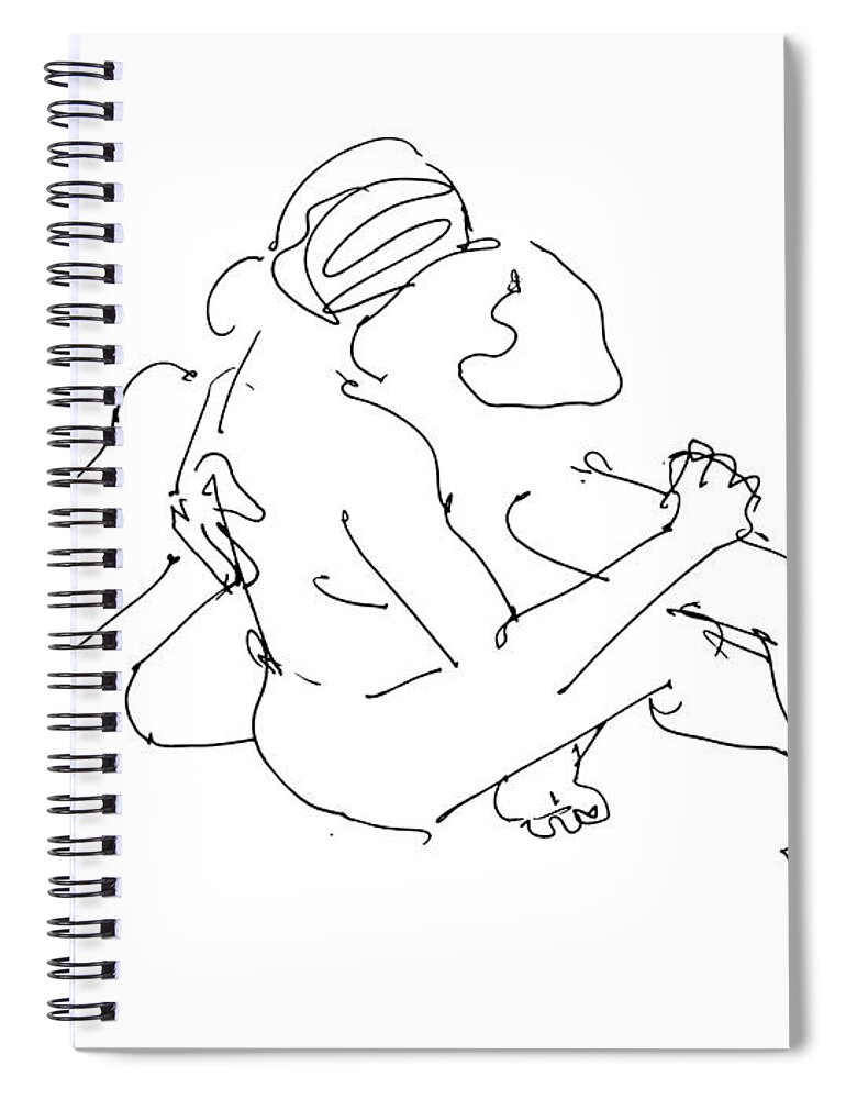Erotic Renderings Spiral Notebook featuring the drawing Erotic Art Drawings 11 by Gordon Punt