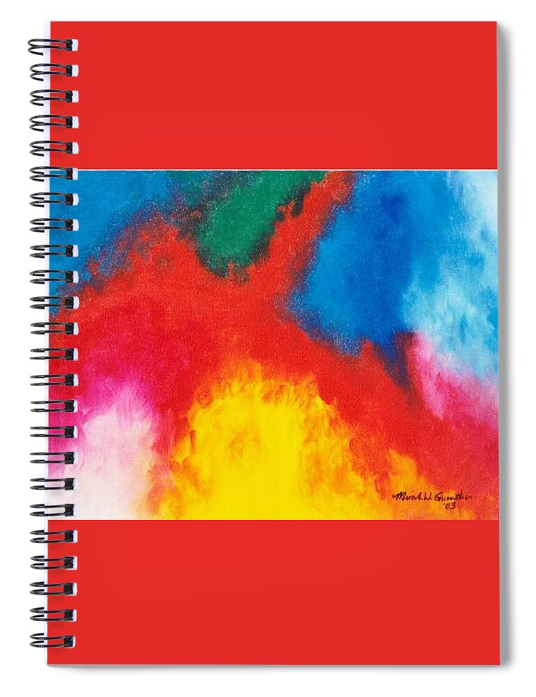Fire Spiral Notebook featuring the painting Eruption by Micah Guenther
