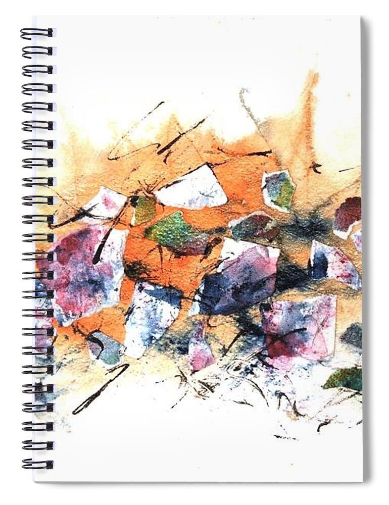  Spiral Notebook featuring the mixed media Eruptive by Dick Richards