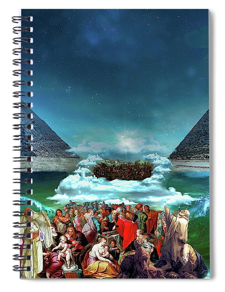 Exodus Spiral Notebook featuring the digital art Escape From Egypt by Norman Brule