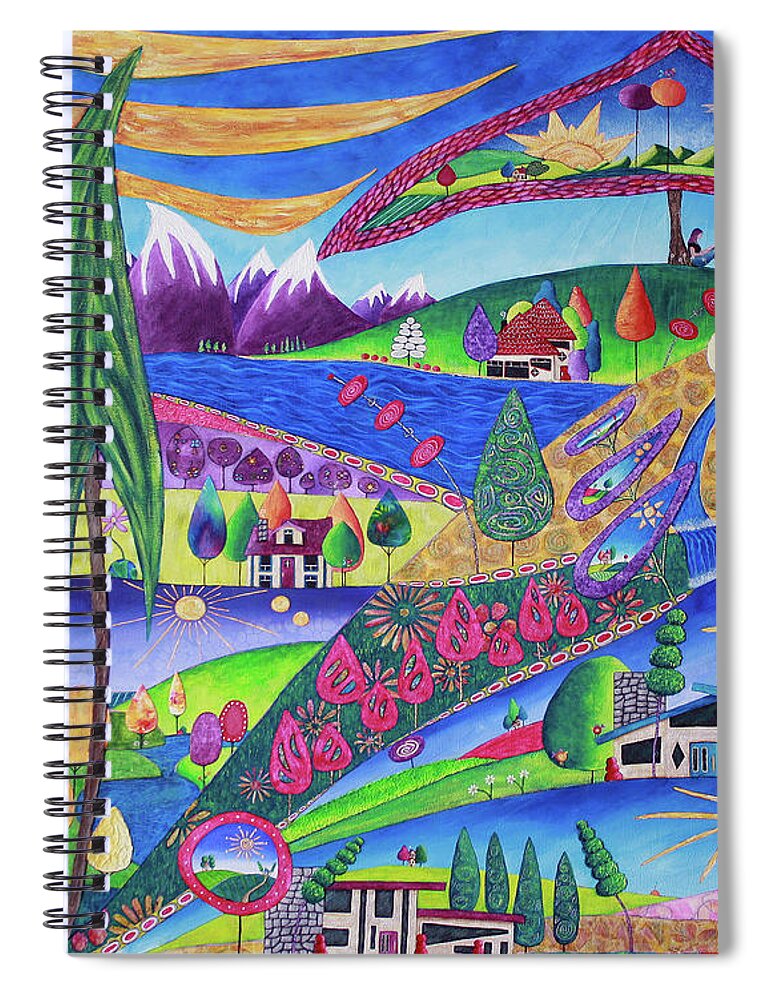 Dreamscape Spiral Notebook featuring the painting Escape by Winona's Sunshyne
