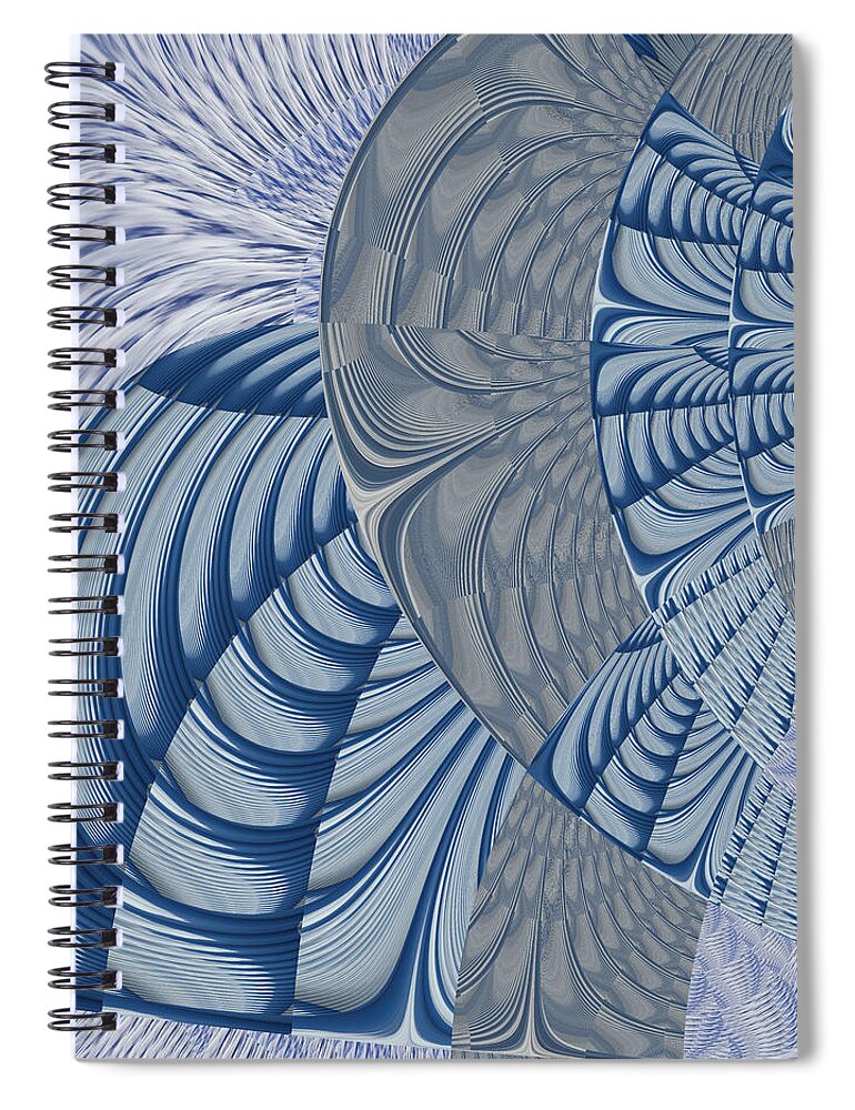 Fractal Spiral Notebook featuring the mixed media Espace De Phase by Stephane Poirier
