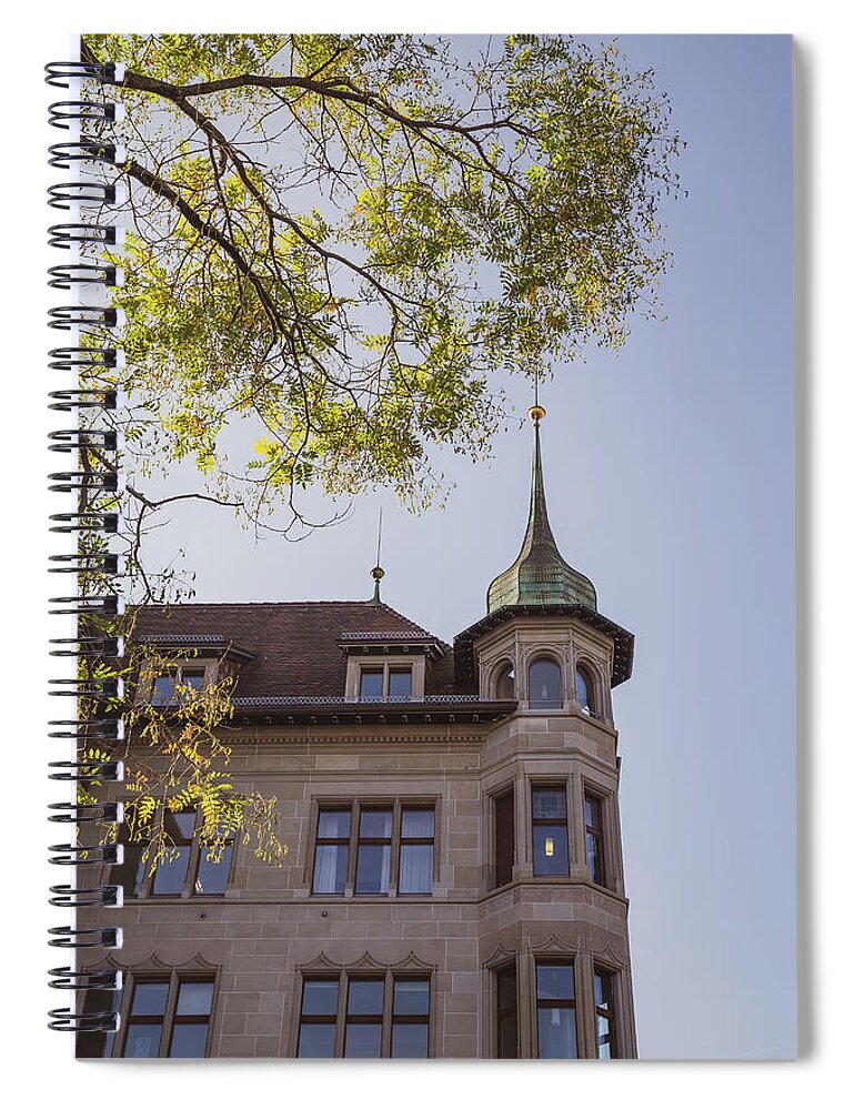 Architecture Spiral Notebook featuring the photograph European Architecture in Autumn by Cindy Robinson