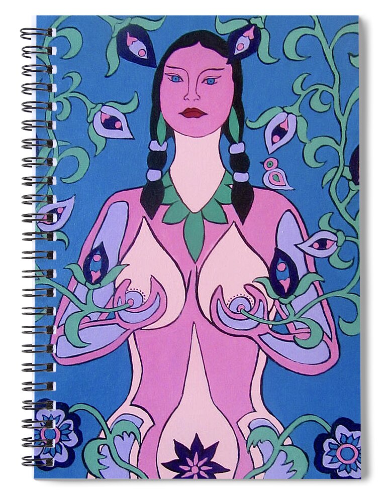 Woman Spiral Notebook featuring the painting Eve Awakened by Stephanie Moore