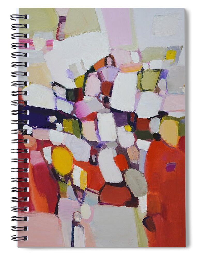 Abstraction Spiral Notebook featuring the painting Evening blues. by Iryna Kastsova