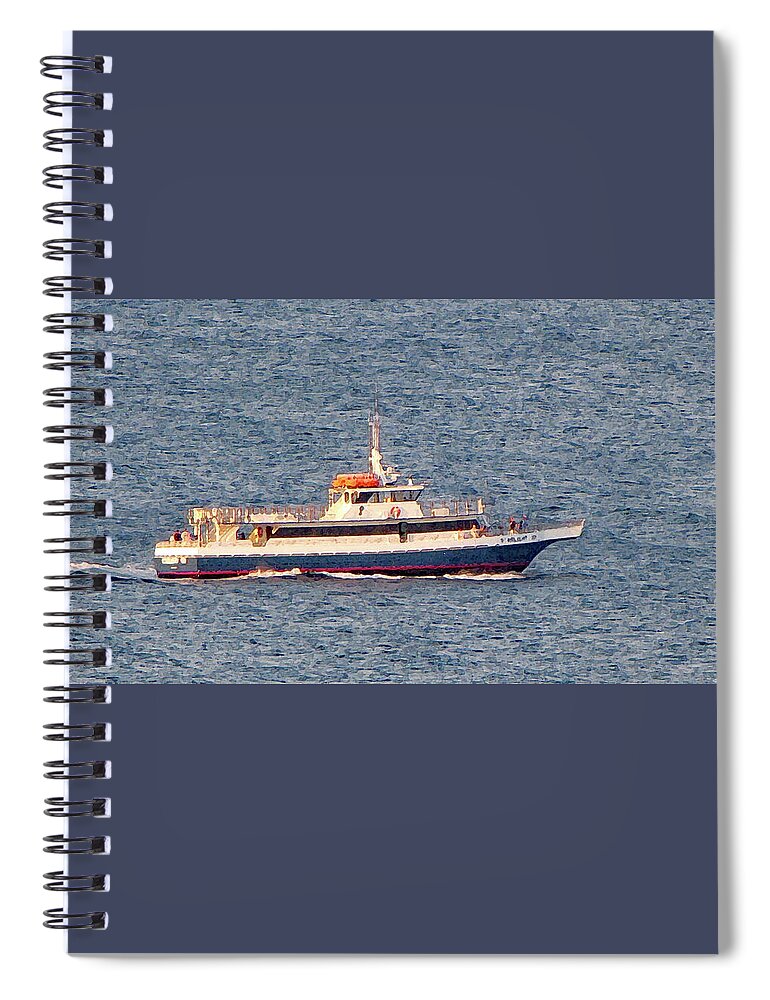 Boat Spiral Notebook featuring the photograph Evening Fishing Cruise by Corinne Carroll