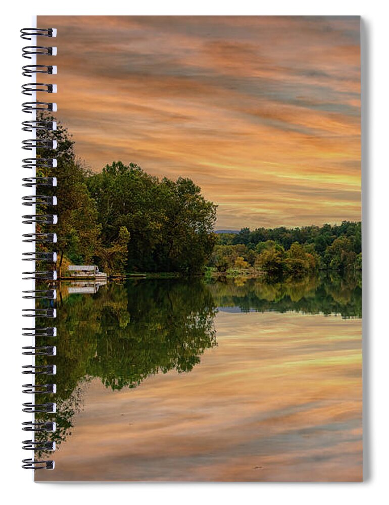 Egypt Bend Spiral Notebook featuring the photograph Evening On the Shenandoah by Lara Ellis