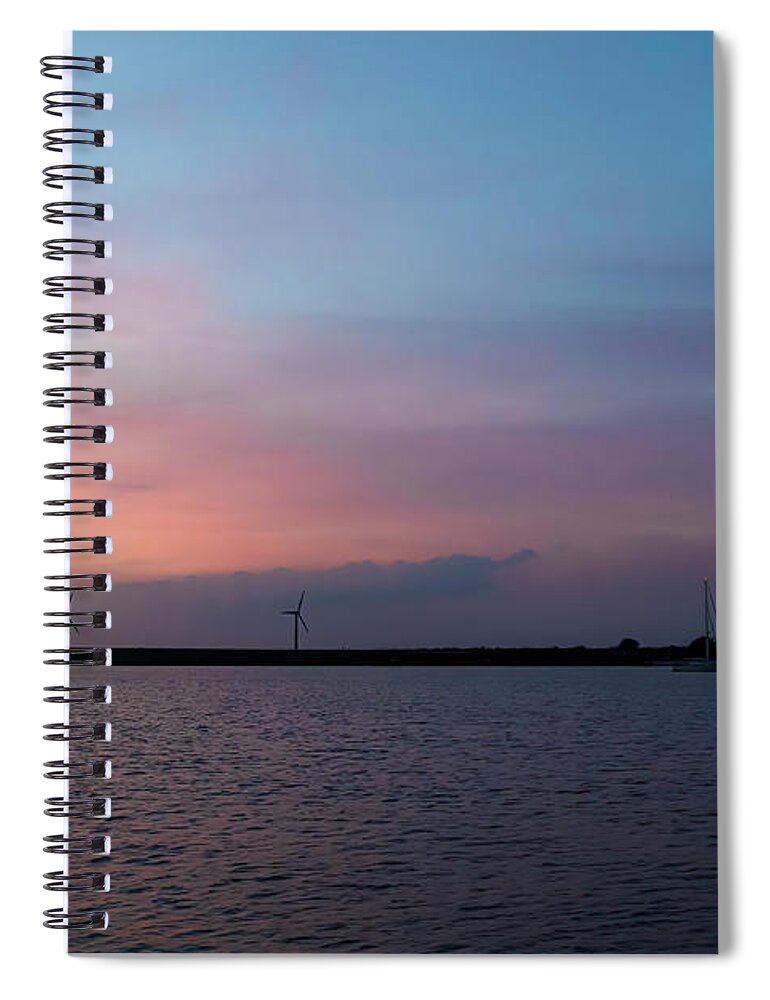 Evening Spiral Notebook featuring the photograph Evening on the water by Marjolein Van Middelkoop