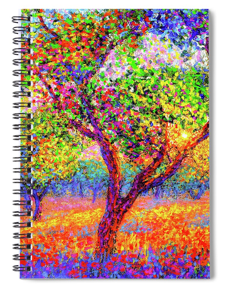 Floral Spiral Notebook featuring the painting Evening Poppies by Jane Small