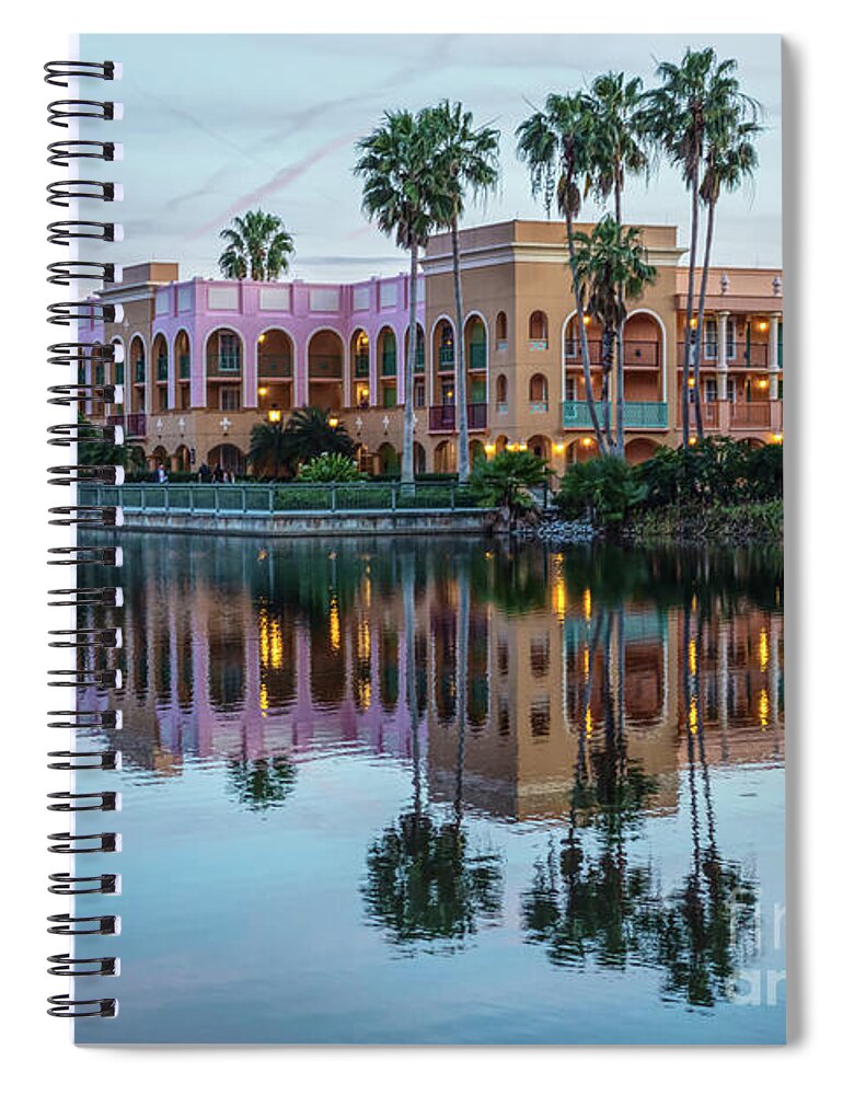 Orlando Spiral Notebook featuring the photograph Evening Resort Reflections by Jennifer White