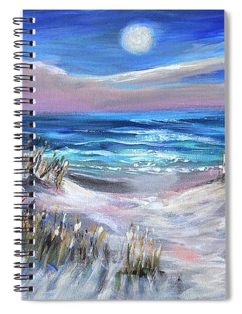 Nighttime Spiral Notebook featuring the painting Evening Shadows by Linda Olsen