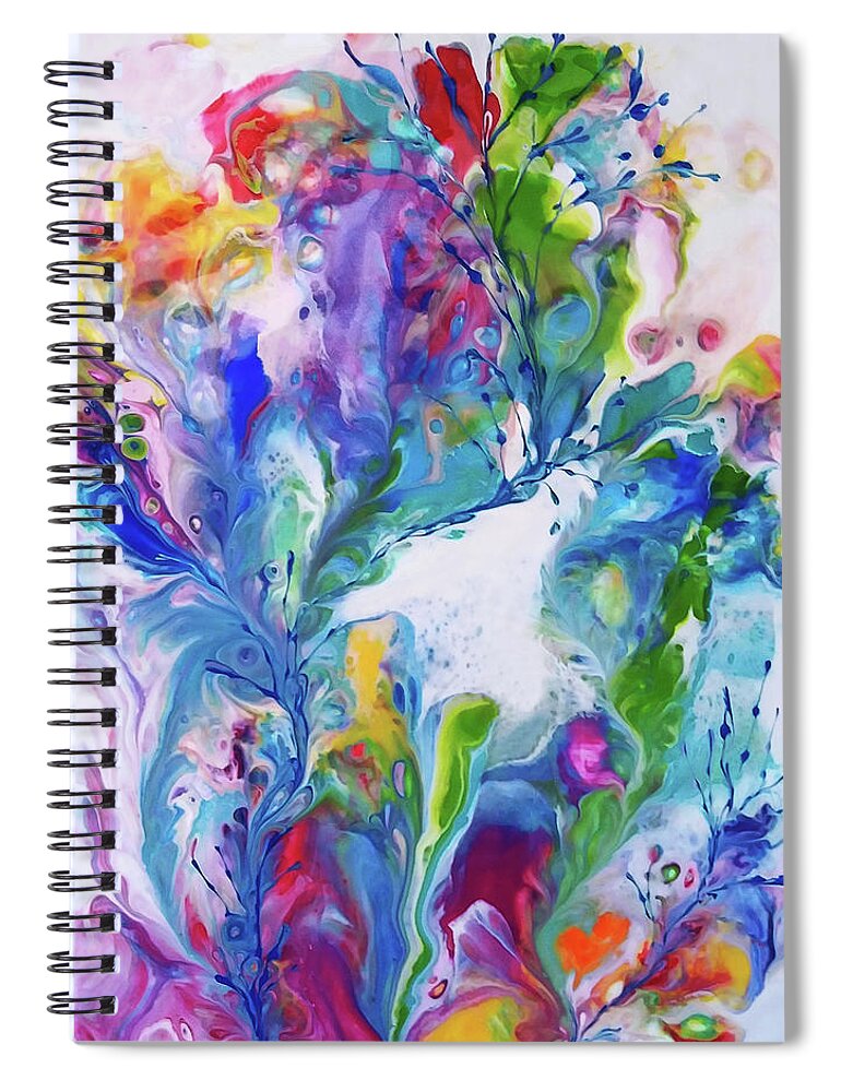 Rainbow Colors Spiral Notebook featuring the painting Ever Growing 9 by Deborah Erlandson