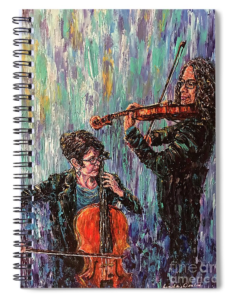 Art Spiral Notebook featuring the painting Everaldo and Natalia by Linda Donlin