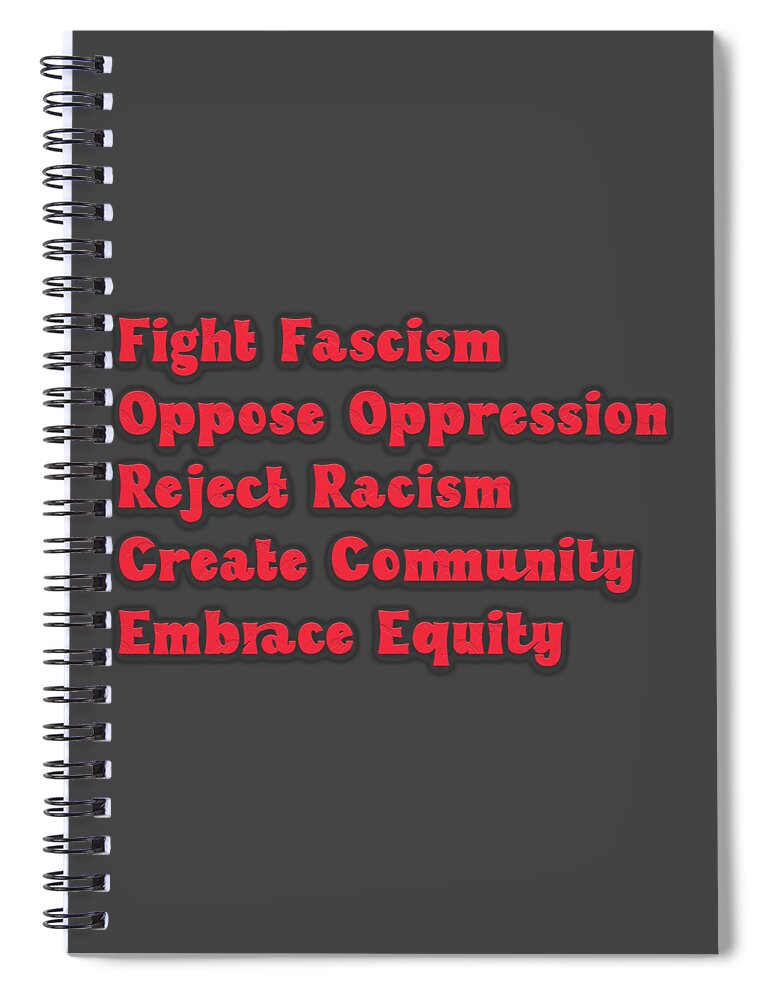 Anti-fascism Spiral Notebook featuring the digital art Excessive Force by Bentley Davis