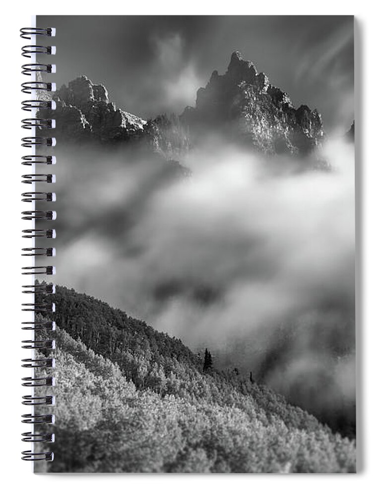 Monochome Spiral Notebook featuring the photograph Exhale by Darren White