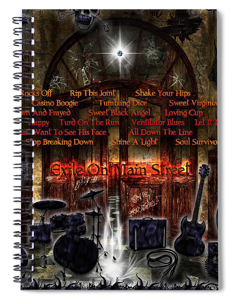 Exile On Main Street Spiral Notebook featuring the digital art Exile On Main Street by Michael Damiani
