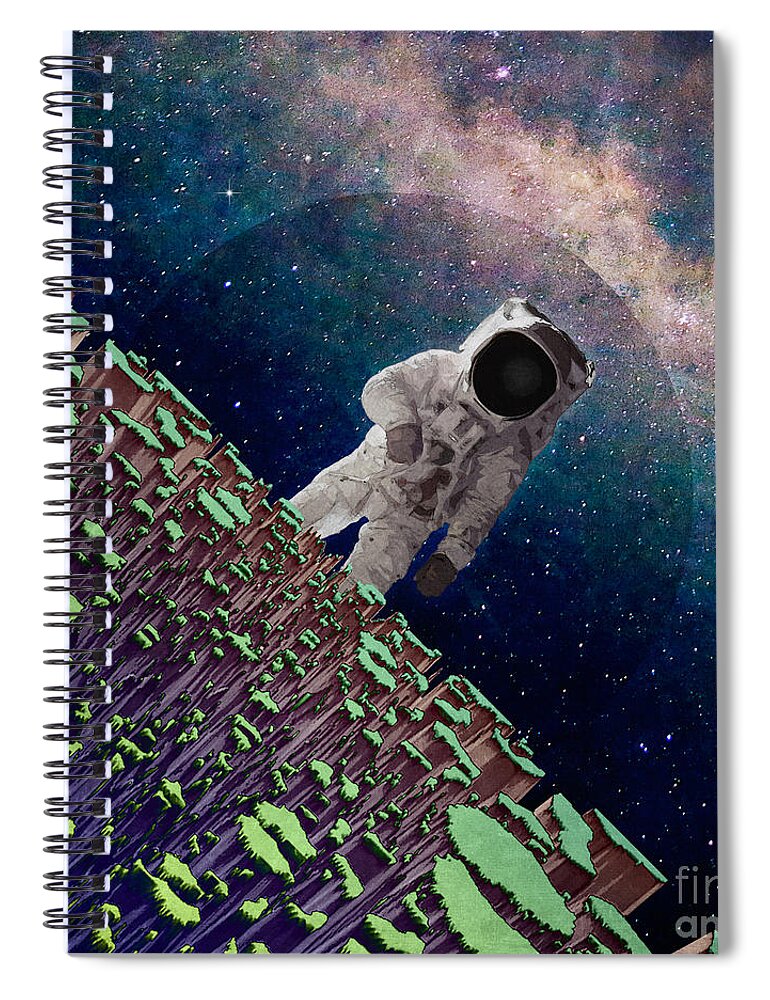 Space Spiral Notebook featuring the digital art Exploring Space by Phil Perkins