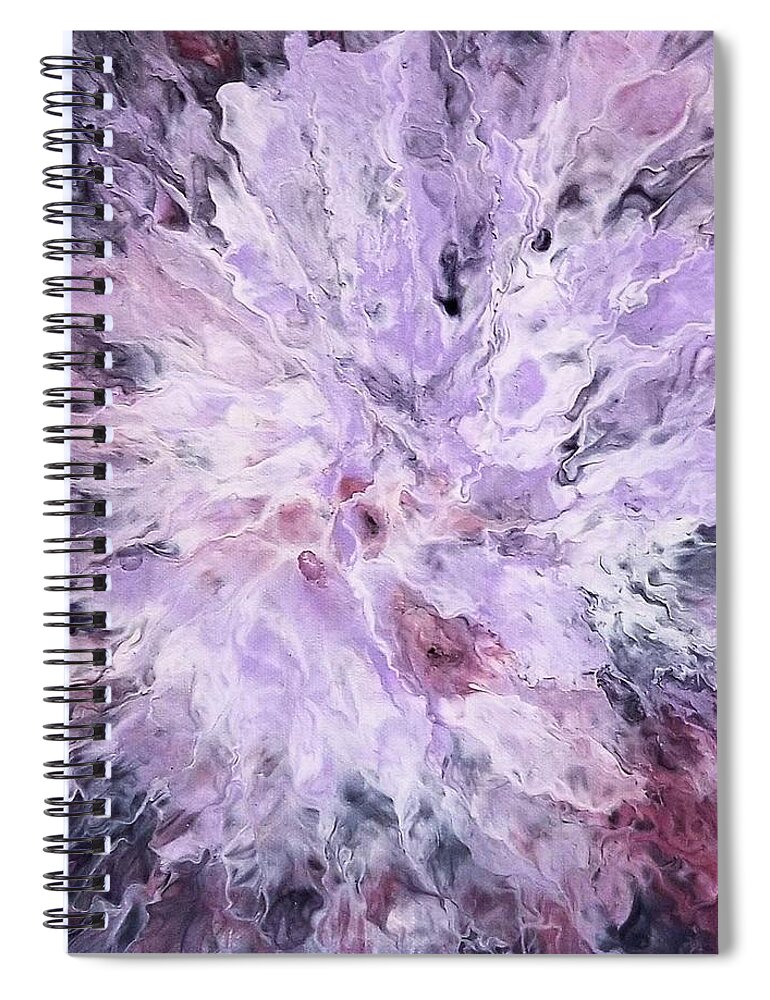 Abstract Spiral Notebook featuring the painting Carnation by Pour Your heART Out Artworks
