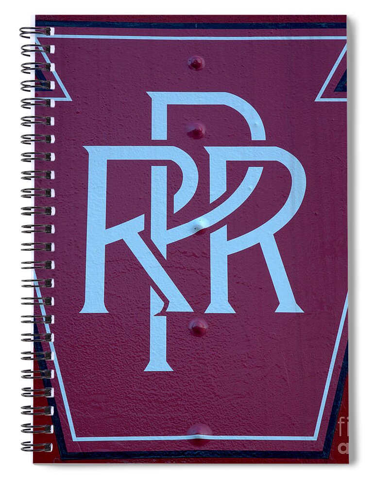 Pennsylvania Spiral Notebook featuring the photograph Export PA Pennsylvania Railroad Logo by Adam Jewell