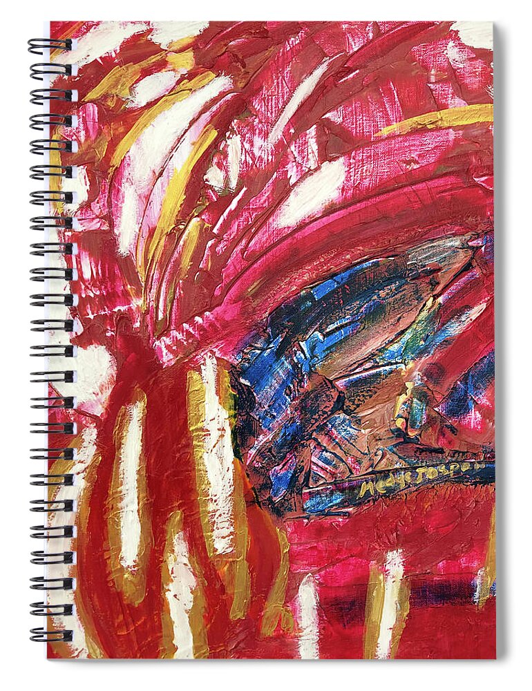 Estival Spiral Notebook featuring the painting Expression Estivale by Medge Jaspan