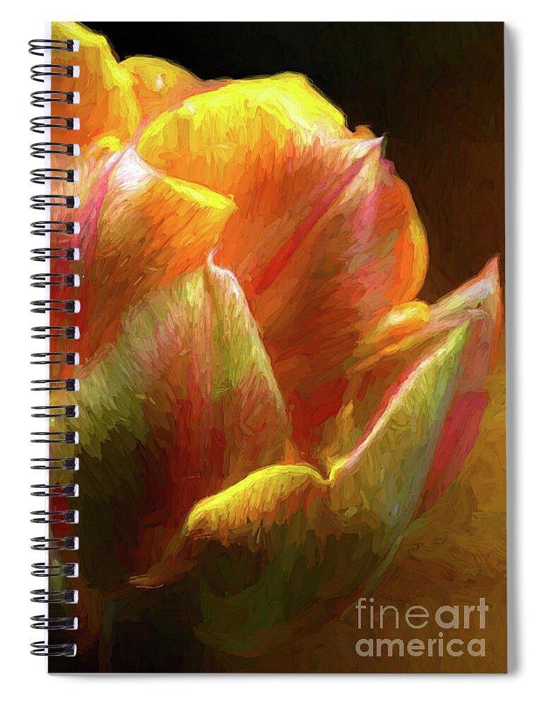 Tulip Spiral Notebook featuring the photograph Extraordinary Passion by Diana Mary Sharpton
