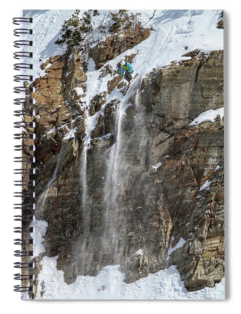 Utah Spiral Notebook featuring the photograph Extreme Competition Skier - Snowbird, Utah - IMG_9912e by Brett Pelletier
