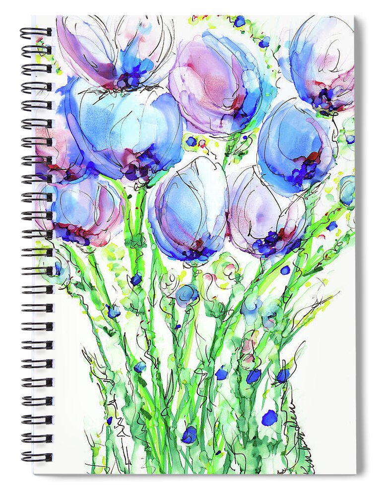 Bright Spiral Notebook featuring the painting Exuberance by Kimberly Deene Langlois