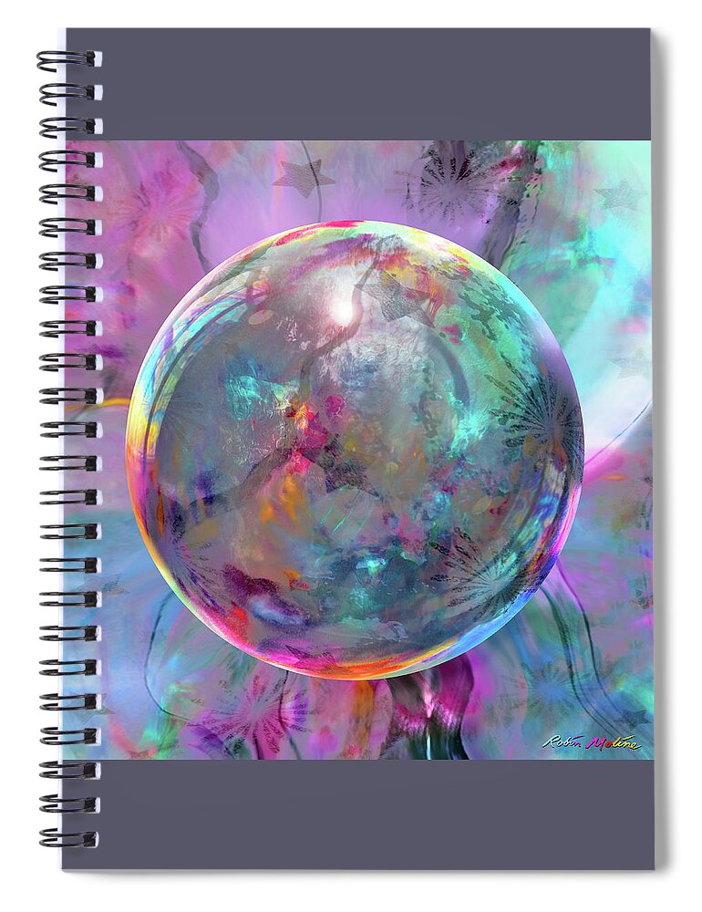 Candy Abstract Spiral Notebook featuring the digital art Eye Candy by Robin Moline