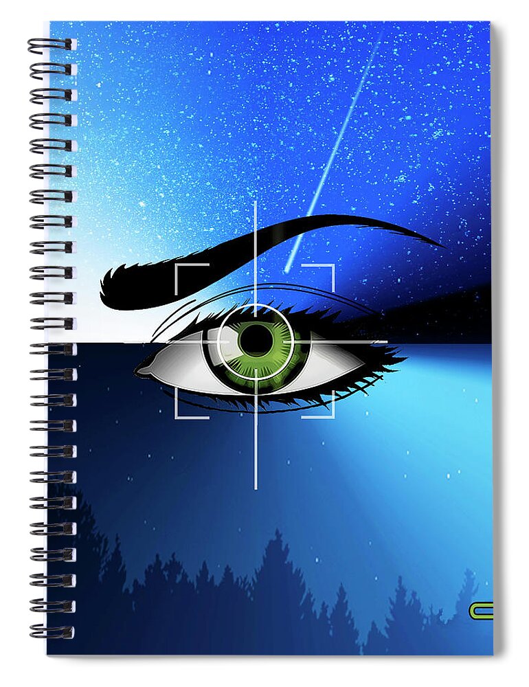 Staley Spiral Notebook featuring the digital art Eye in the Sky by Chuck Staley