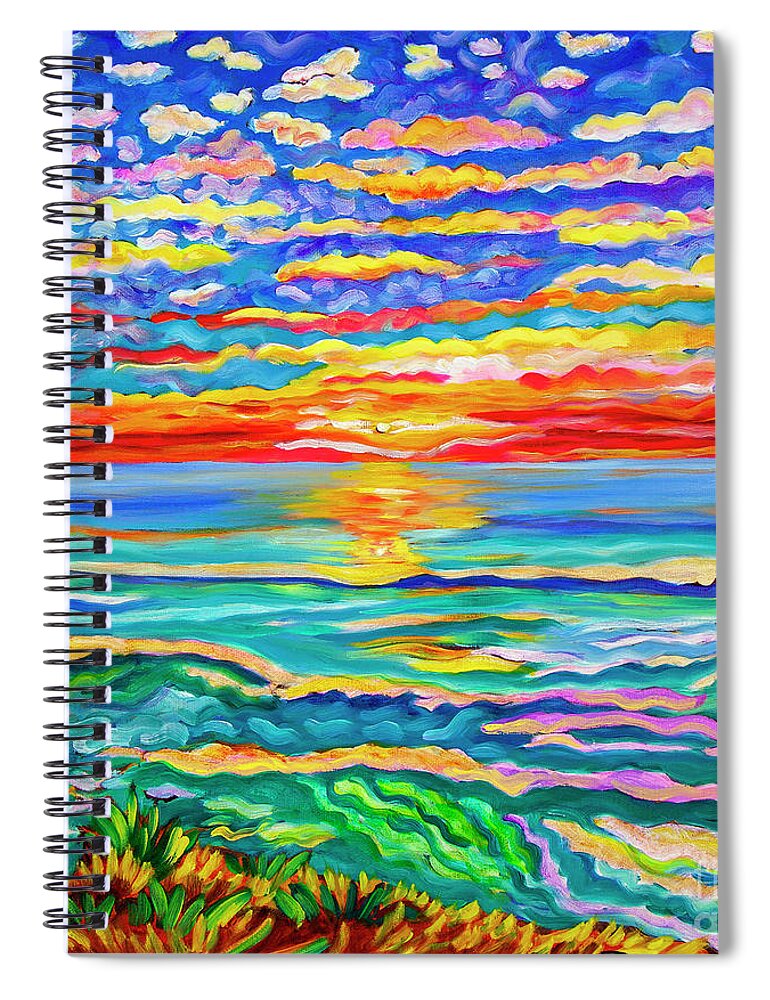 Vivid Colors Spiral Notebook featuring the painting Eye in the Sky Sunset by Cathy Carey