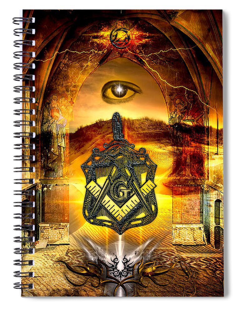 Eye Spiral Notebook featuring the digital art Eye Of The Beholder by Michael Damiani