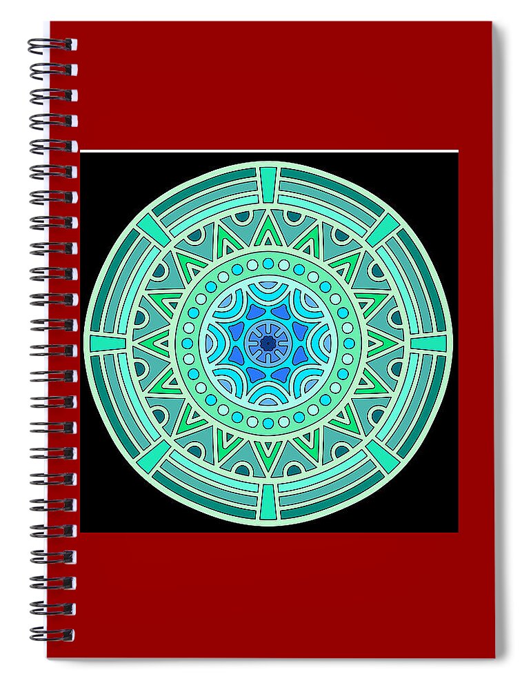 Green Spiral Notebook featuring the digital art Eye of the Chameleon by G Lamar Yancy