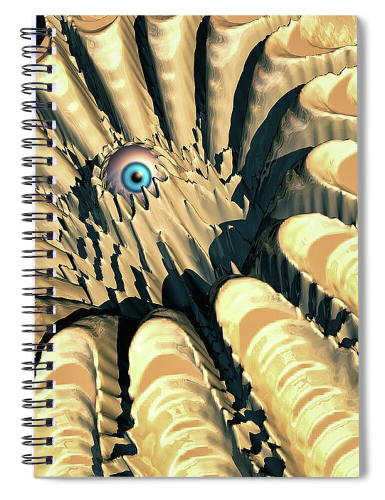 Science Fiction Spiral Notebook featuring the digital art Eye of The Crater by Phil Perkins