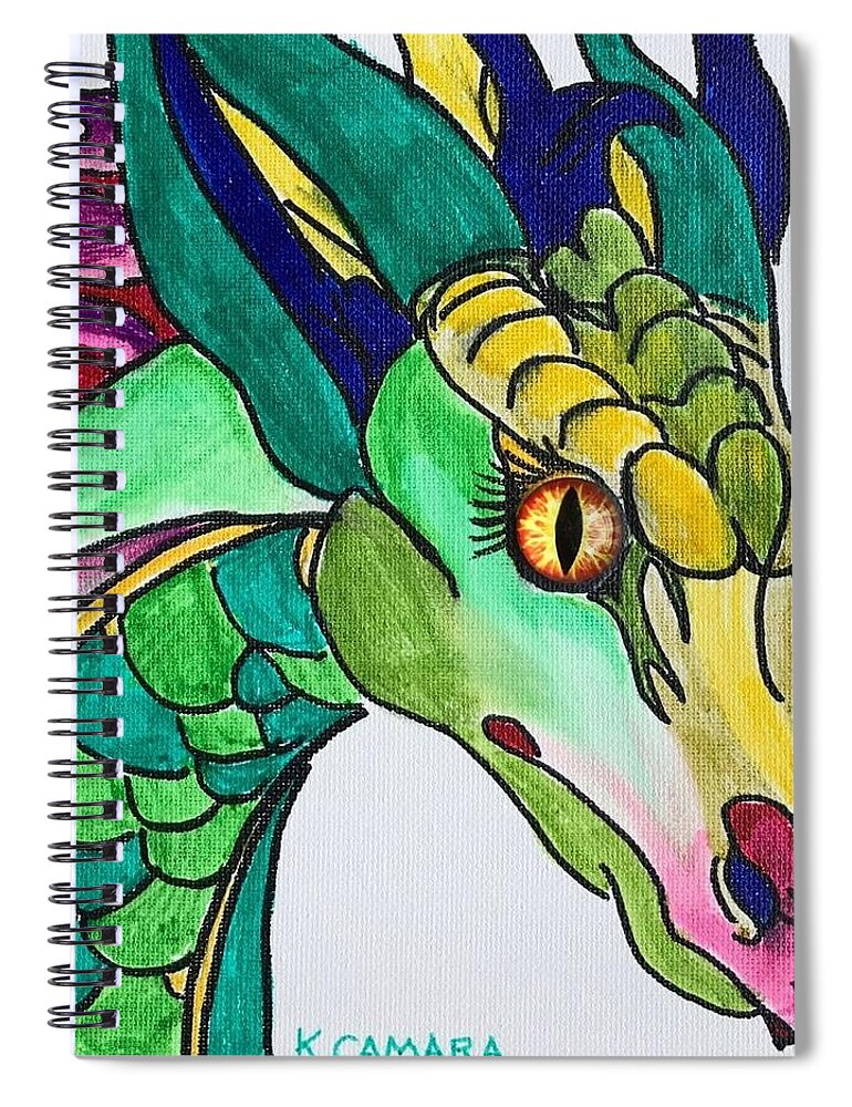 Pets Spiral Notebook featuring the painting Eye of the Dragon by Kathie Camara