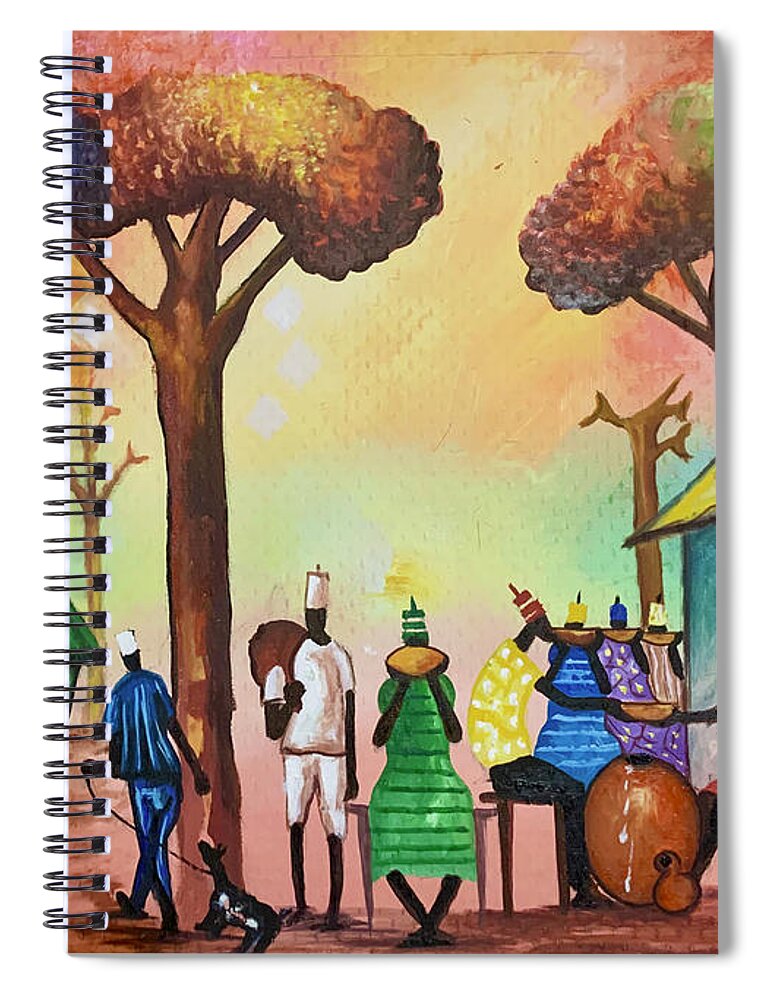 Africa Spiral Notebook featuring the painting F-3 by Francis Sampson