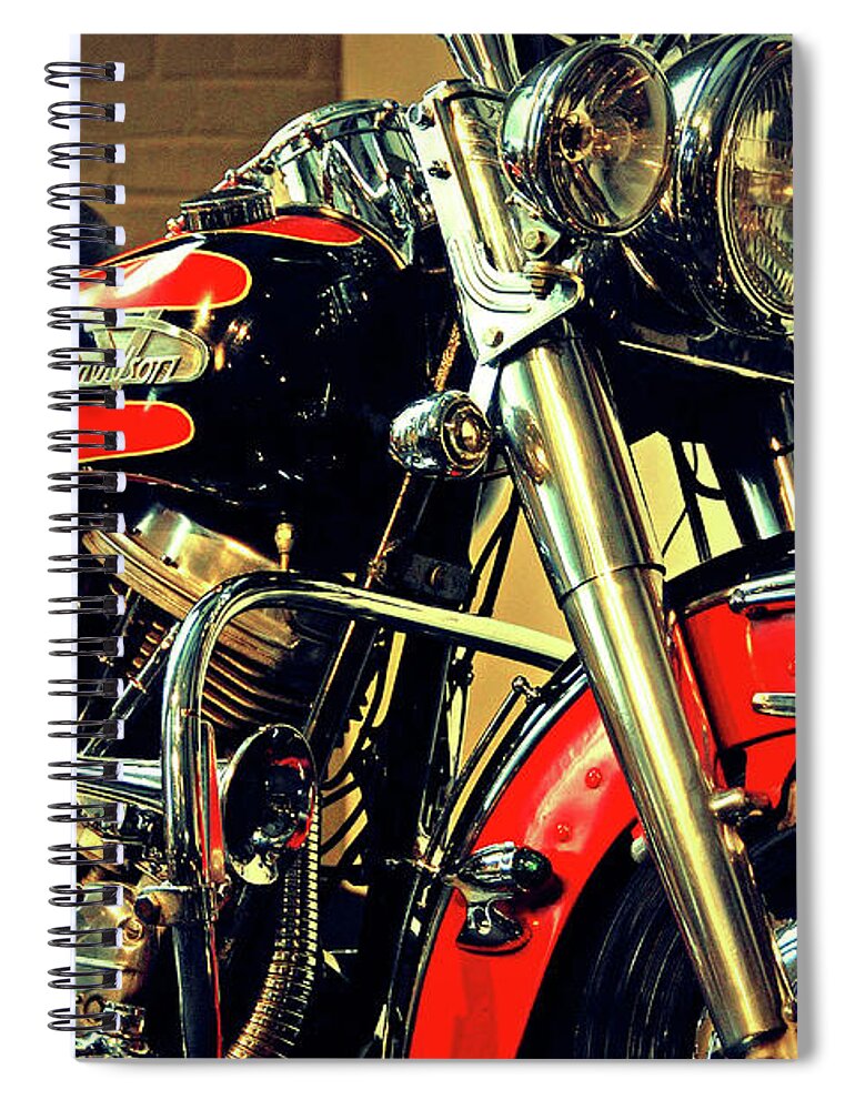 Motorcycles Spiral Notebook featuring the photograph F L H 1958 by John Schneider