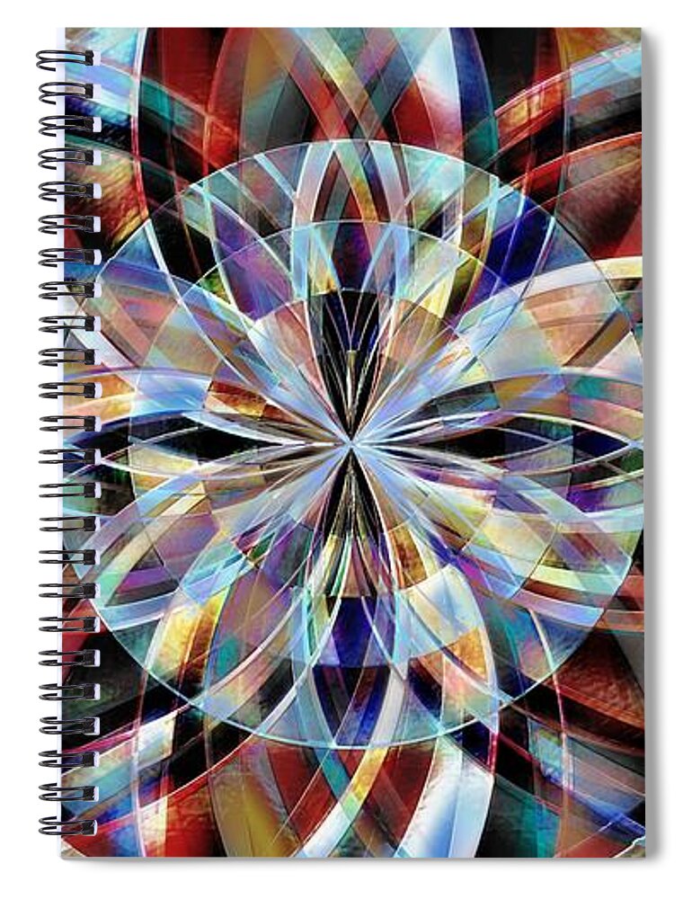 Digital Spiral Notebook featuring the digital art Facet Flower by David Manlove
