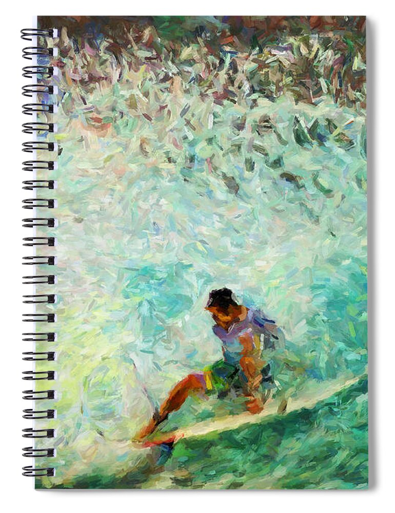 Surf Spiral Notebook featuring the painting Fade by Trask Ferrero