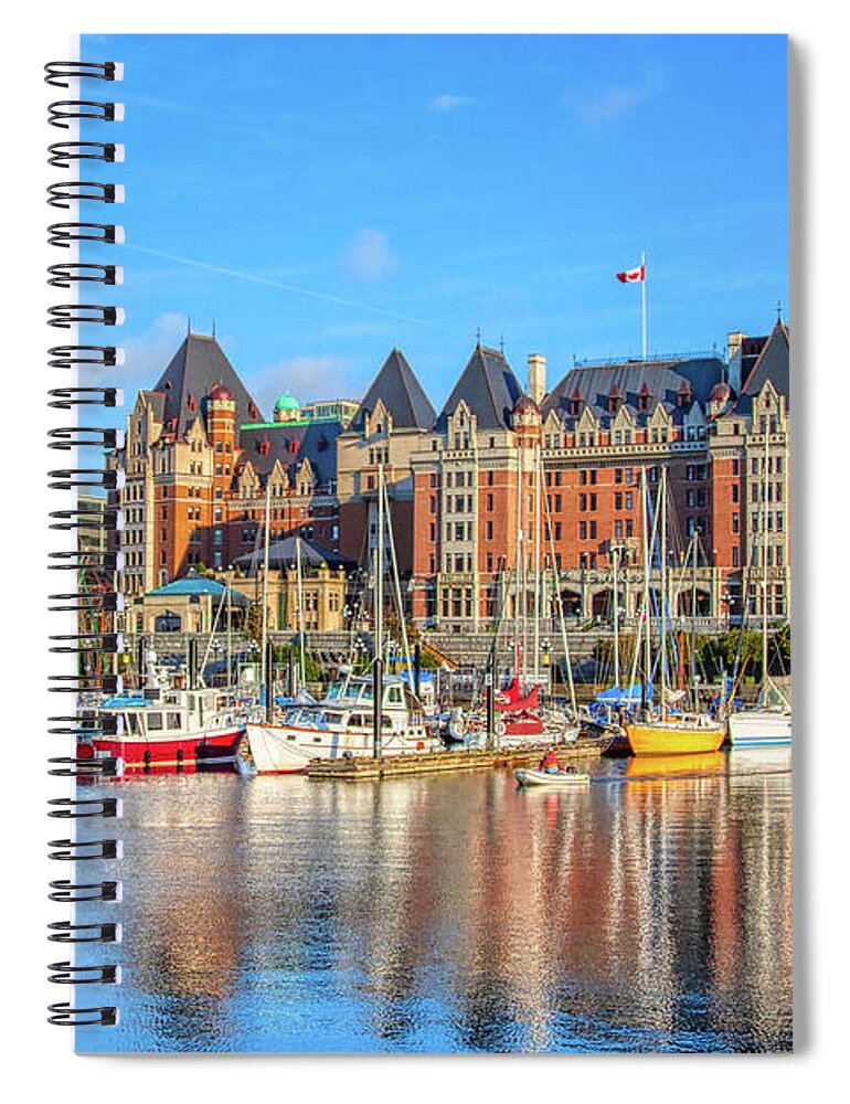 Fairmont Spiral Notebook featuring the photograph Fairmont Empress Hotel Victoria BC, Canada by Tatiana Travelways