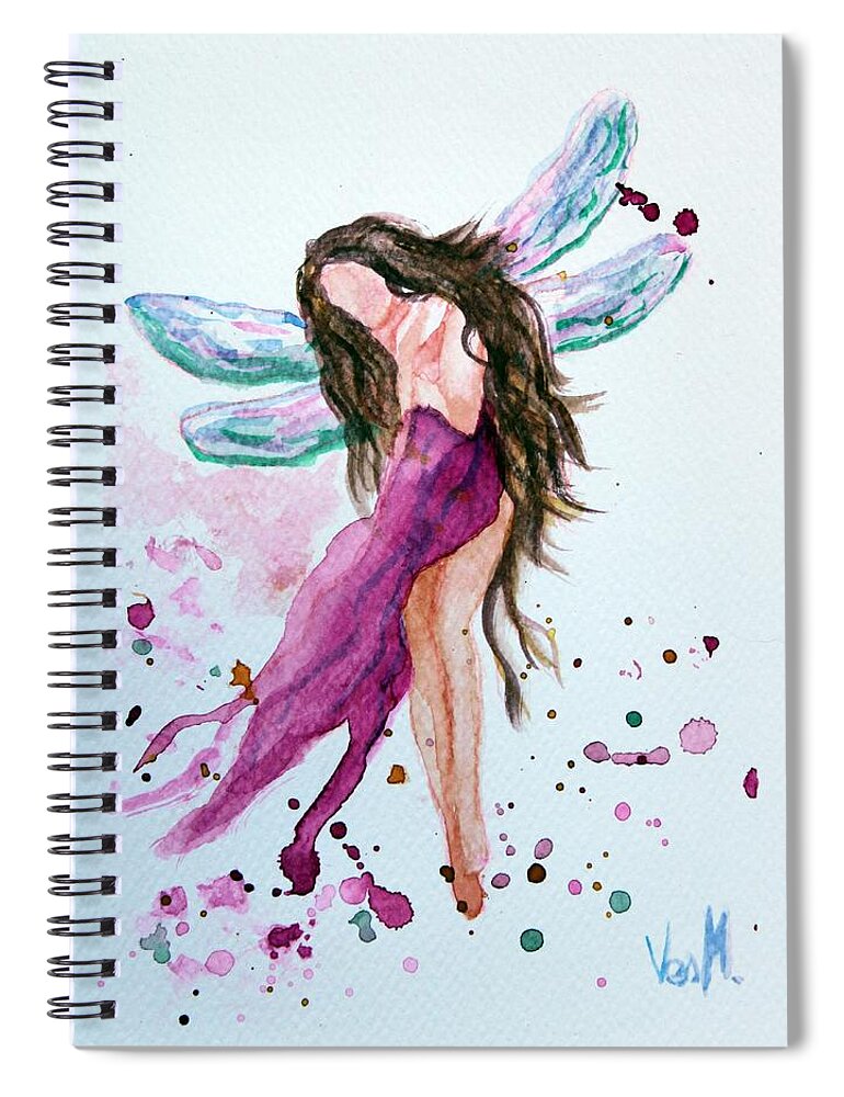Woman Spiral Notebook featuring the painting Fairy 1 by Vesna Martinjak