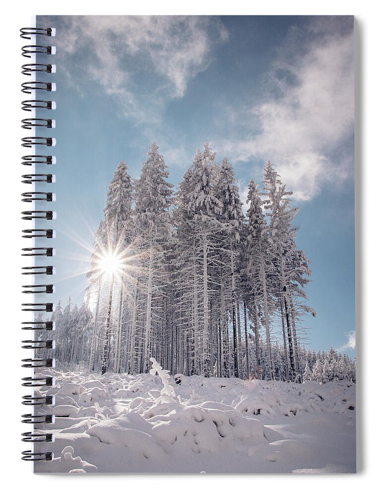 Highlands Spiral Notebook featuring the photograph Fairy-tale wilderness covered in snow by Vaclav Sonnek